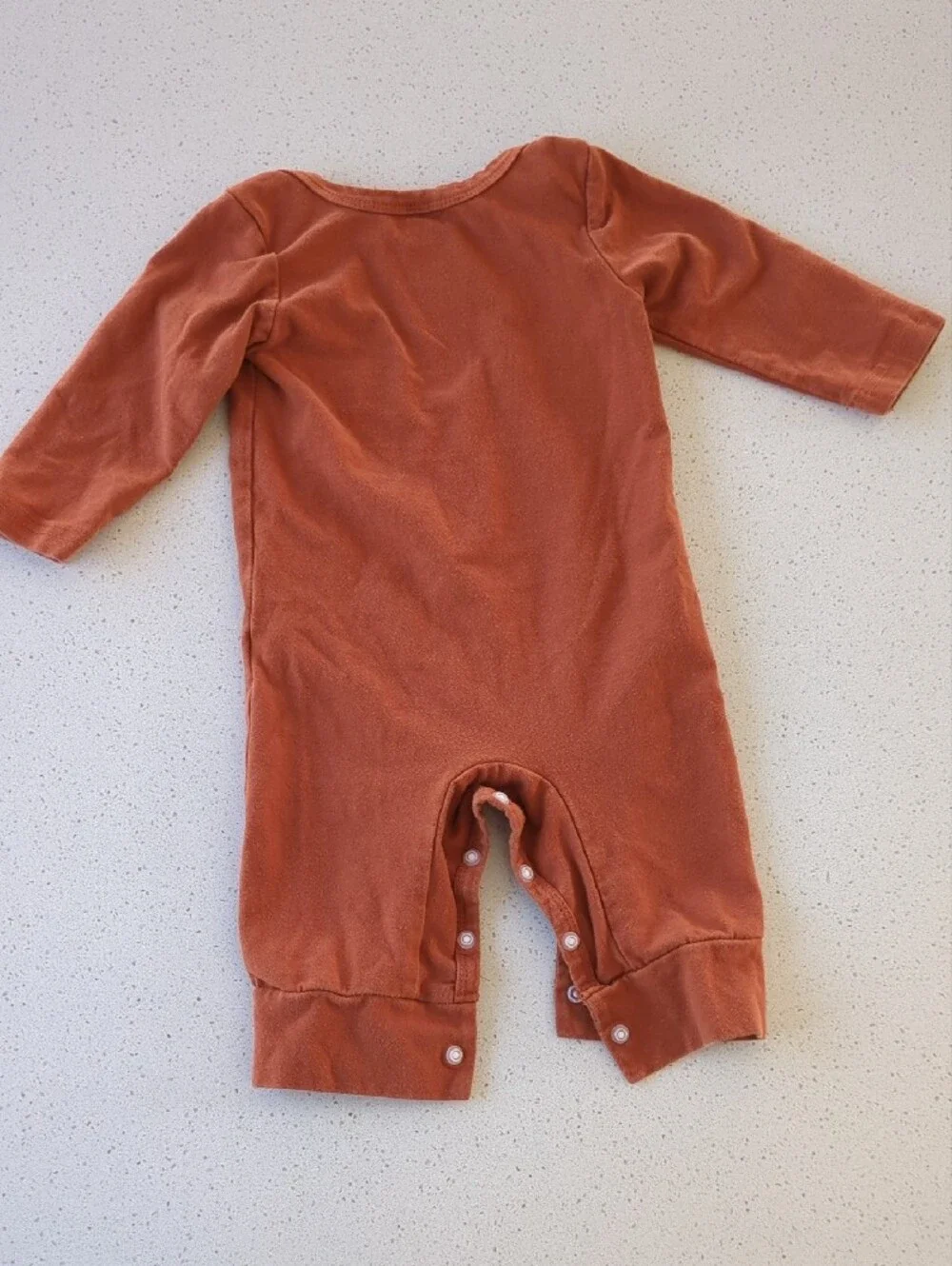 Little Brother Rust Long-Sleeve One-Piece Baby Romper 0-3 Months